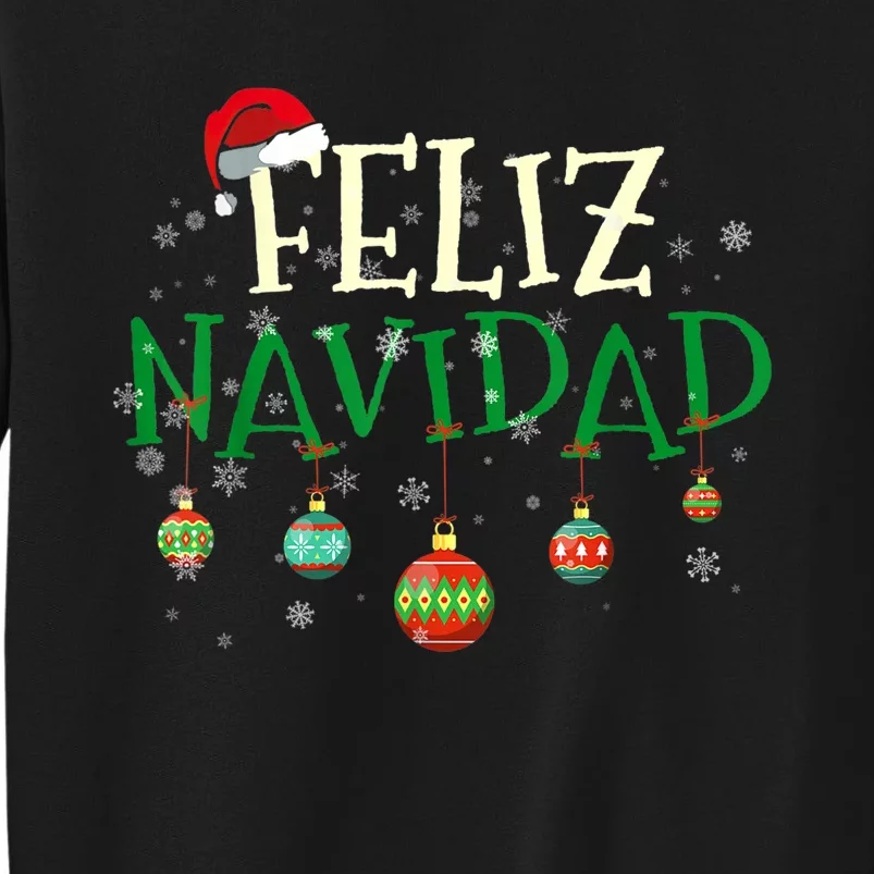 Christmas Feliz Navidad Santa Hat TShirt Tall Sweatshirt