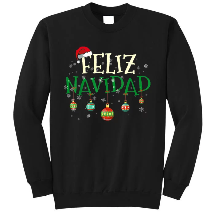 Christmas Feliz Navidad Santa Hat TShirt Tall Sweatshirt