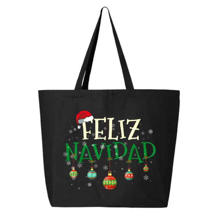 Christmas Feliz Navidad Santa Hat TShirt 25L Jumbo Tote