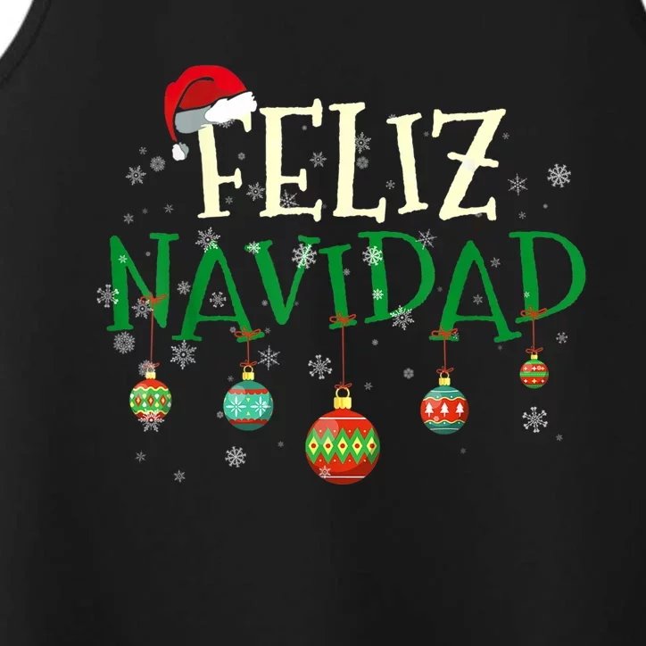 Christmas Feliz Navidad Santa Hat TShirt Performance Tank