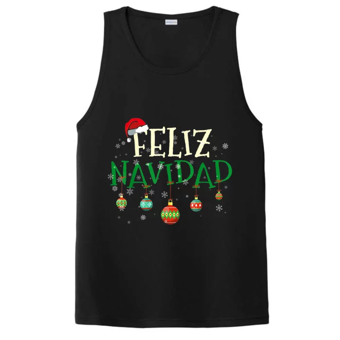 Christmas Feliz Navidad Santa Hat TShirt Performance Tank