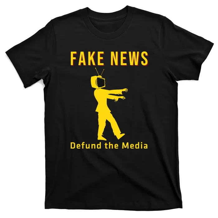 Conservative Fake News Defund The Media T-Shirt