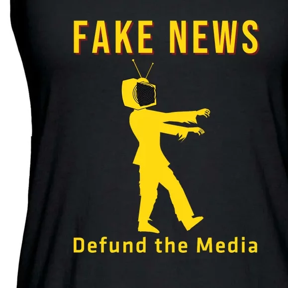 Conservative Fake News Defund The Media Ladies Essential Flowy Tank