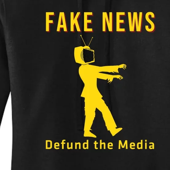 Conservative Fake News Defund The Media Women's Pullover Hoodie