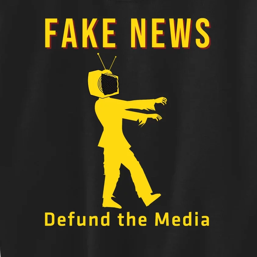 Conservative Fake News Defund The Media Kids Sweatshirt