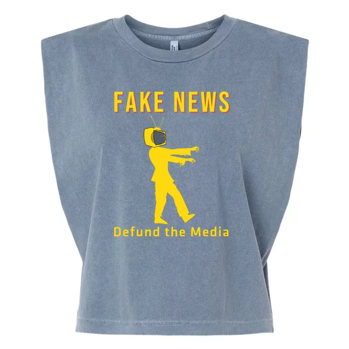 Conservative Fake News Defund The Media Garment-Dyed Women's Muscle Tee