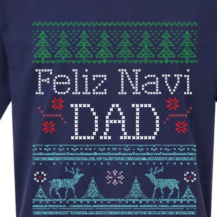 Christmas Feliz Navi Dad Xmas Pun Sueded Cloud Jersey T-Shirt