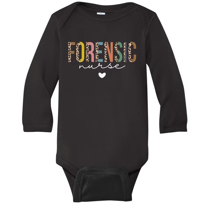 Cute Forensic Nurse SANE Nurse Leopard Correctional Nursing Baby Long Sleeve Bodysuit