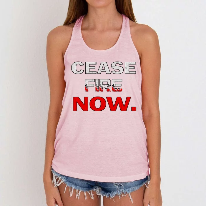 Cease Fire Now Cease Fire Women's Knotted Racerback Tank