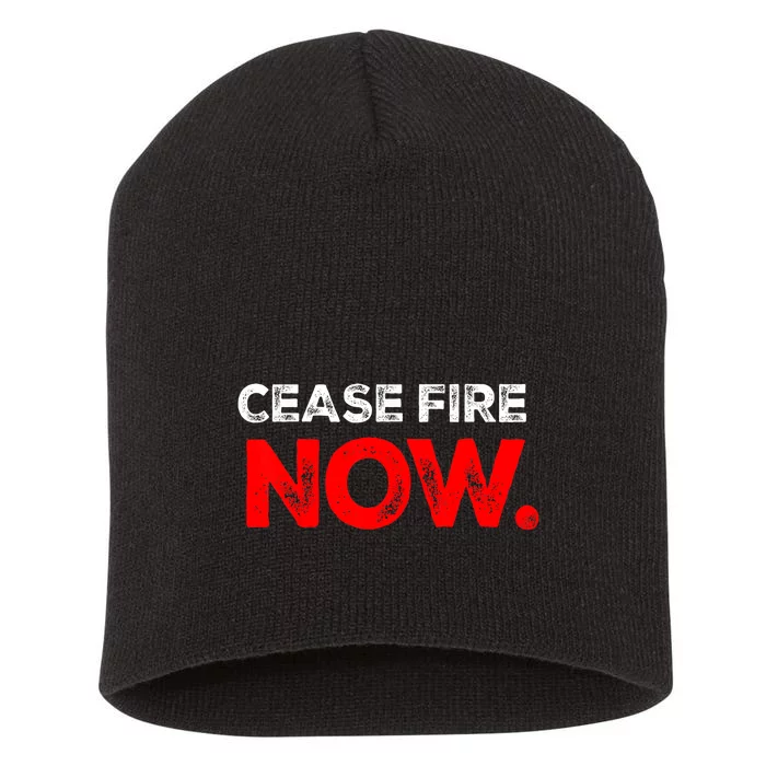 Cease Fire Now Trending Design Short Acrylic Beanie