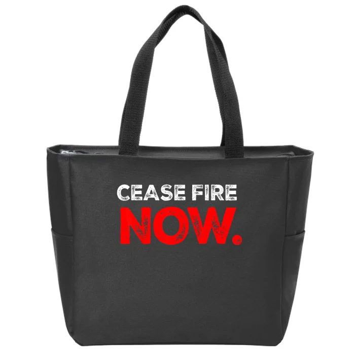 Cease Fire Now Trending Design Zip Tote Bag