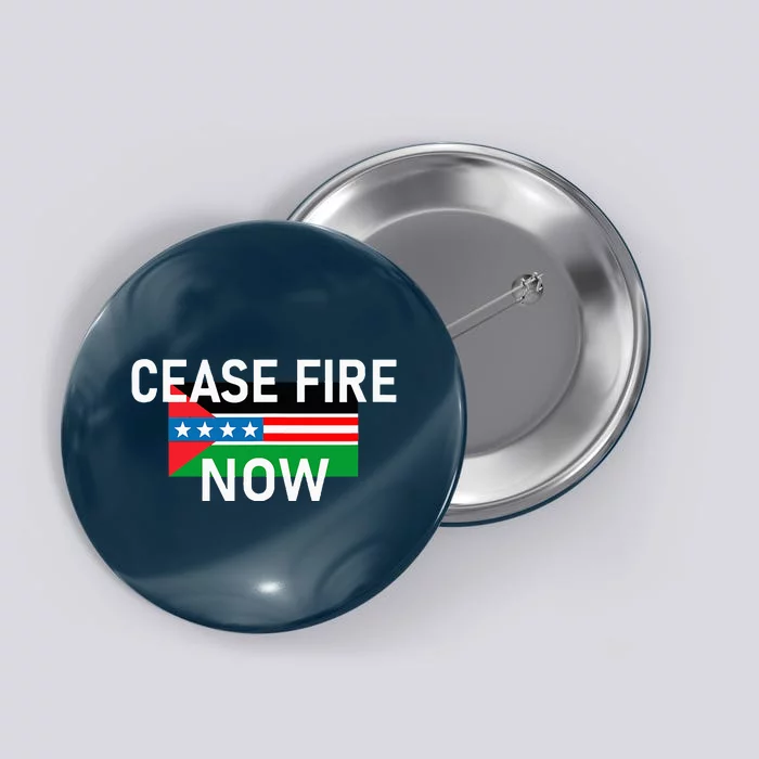 Cease Fire Now Cool Palestine Us Flags Of Solidarity Button