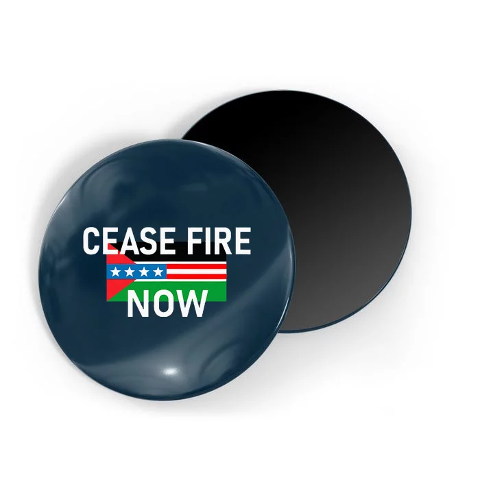 Cease Fire Now Cool Palestine Us Flags Of Solidarity Magnet