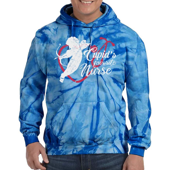 Cupid's Favorite Nurse Gift Valentines Day Gift Tie Dye Hoodie