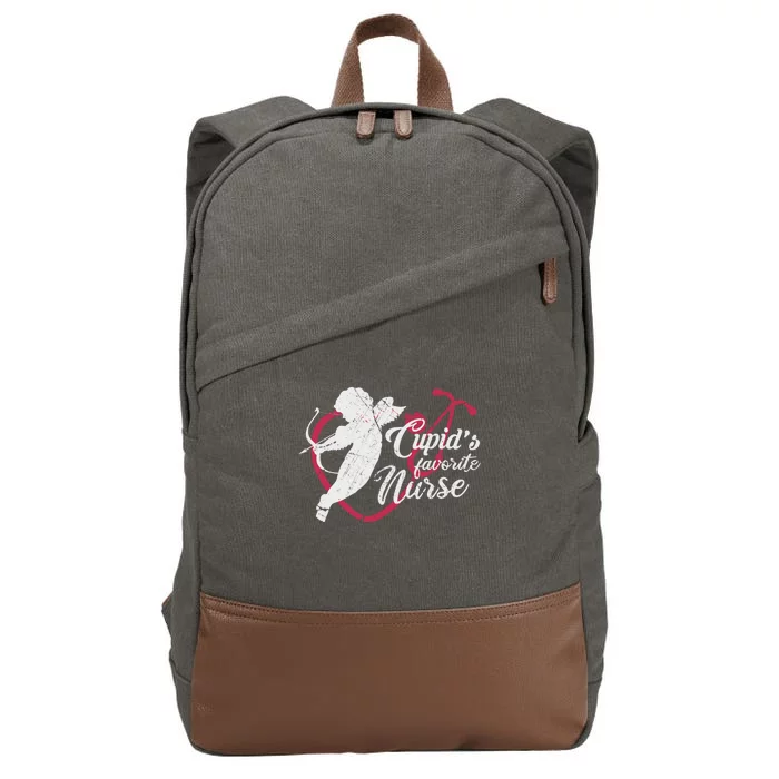 Cupid's Favorite Nurse Gift Valentines Day Gift Cotton Canvas Backpack