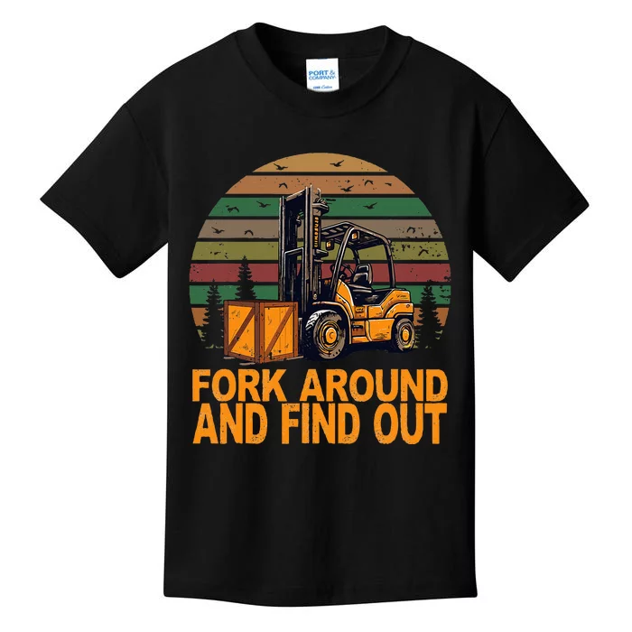 Certified Forklift Operator Fork Around And Find Out Kids T-Shirt