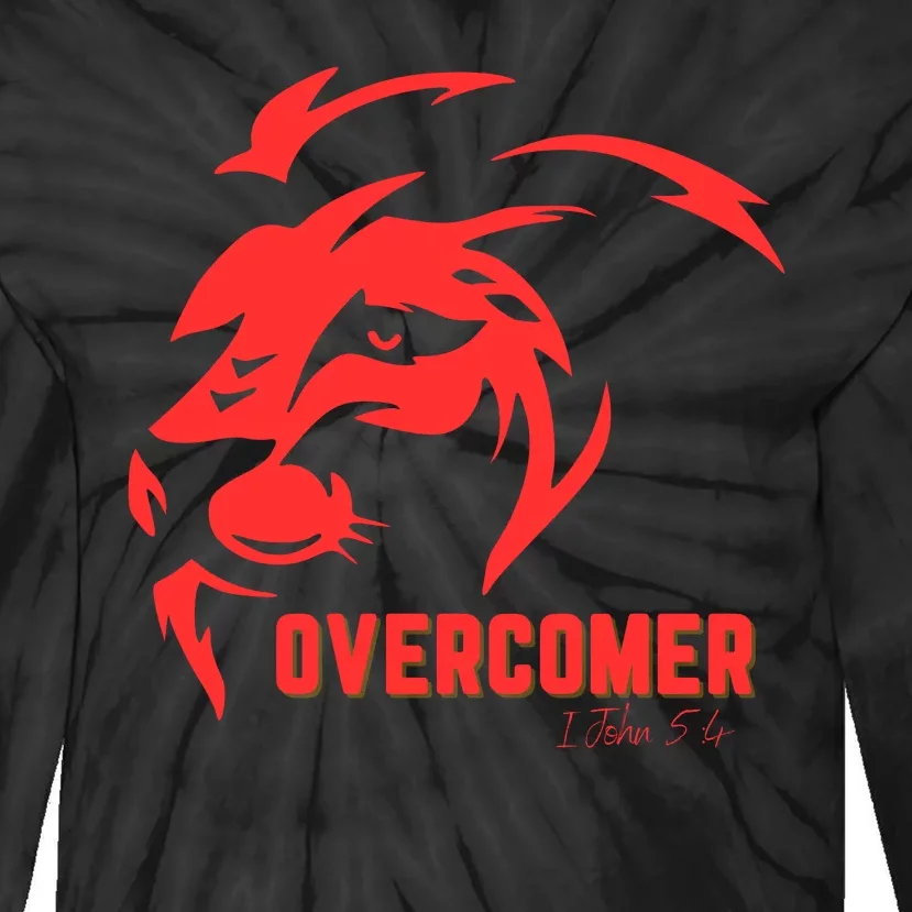 Christian Faith Overcomer Motivational Lion Of Judah Tie-Dye Long Sleeve Shirt