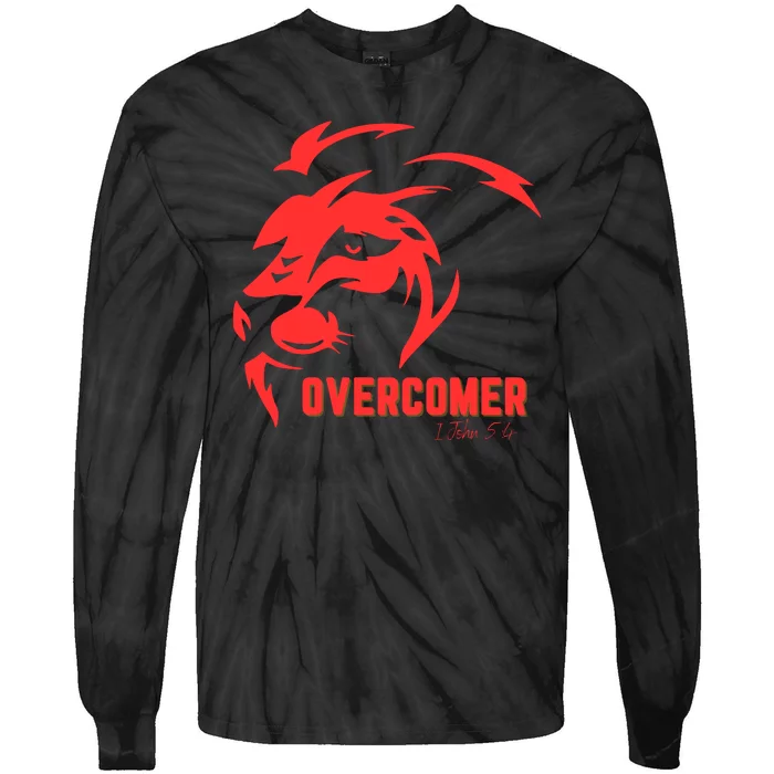 Christian Faith Overcomer Motivational Lion Of Judah Tie-Dye Long Sleeve Shirt