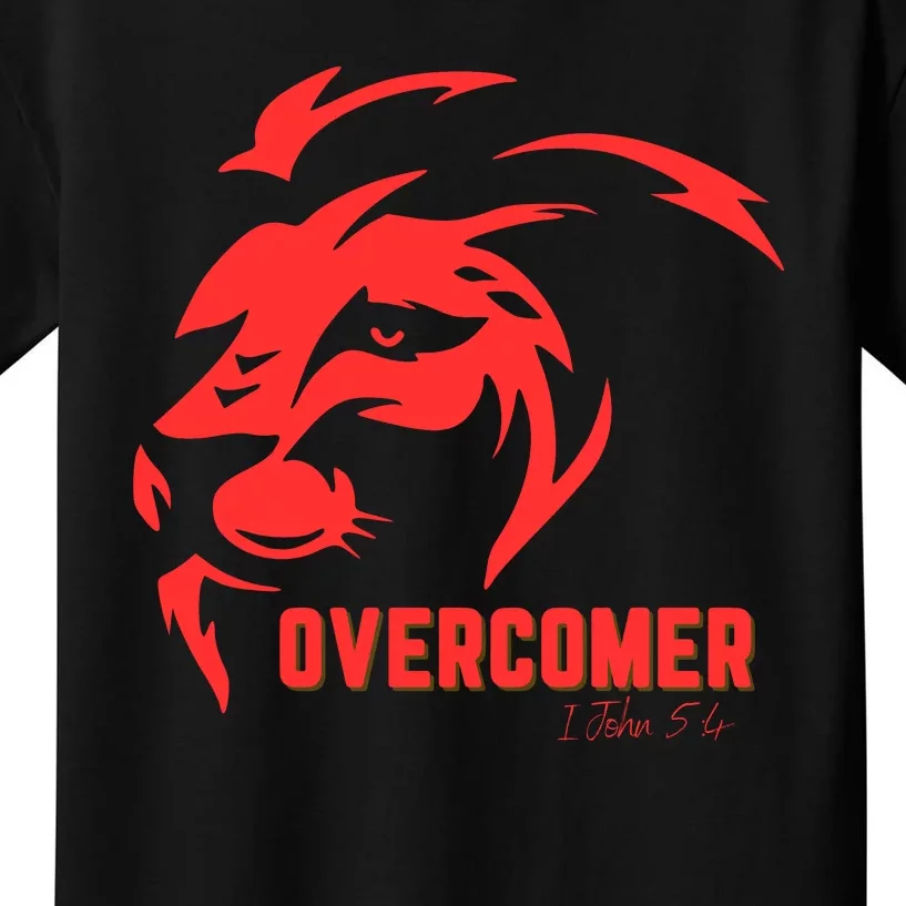 Christian Faith Overcomer Motivational Lion Of Judah Kids T-Shirt