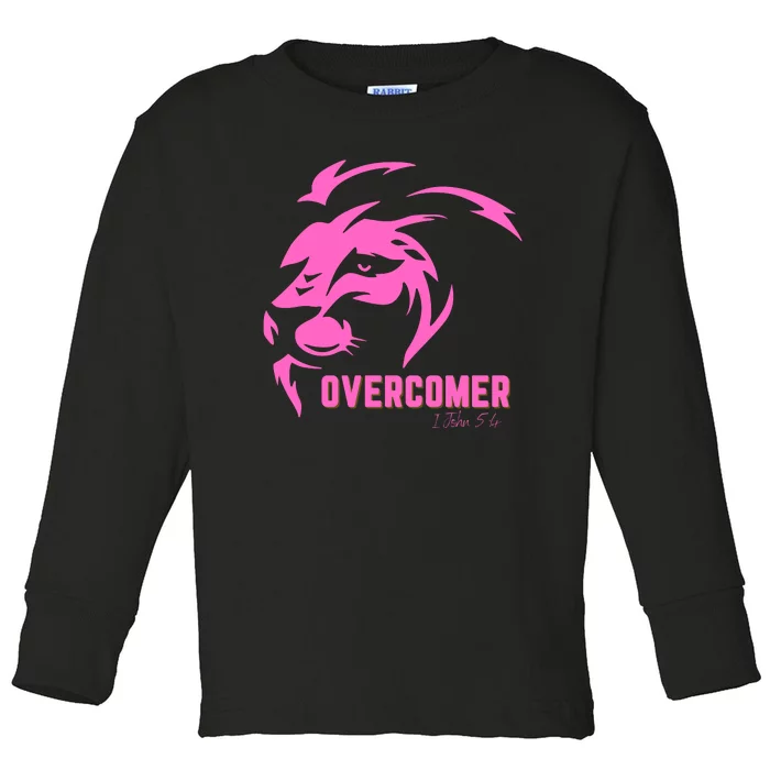 Christian Faith Overcomer Motivational Lion Of Judah Toddler Long Sleeve Shirt