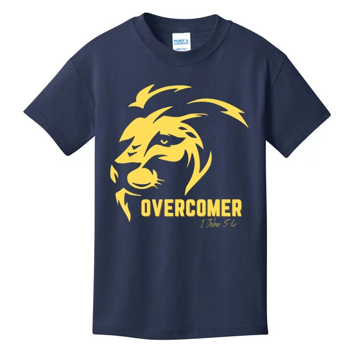 Christian Faith Overcomer Motivational Lion Of Judah Kids T-Shirt