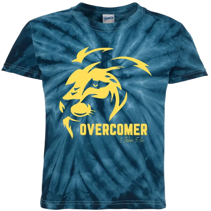 Christian Faith Overcomer Motivational Lion Of Judah Kids Tie-Dye T-Shirt