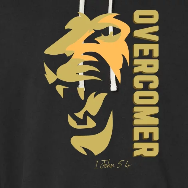 Christian Faith Overcomer Motivational Lion Of Judah Garment-Dyed Fleece Hoodie