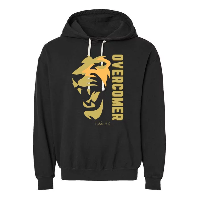 Christian Faith Overcomer Motivational Lion Of Judah Garment-Dyed Fleece Hoodie