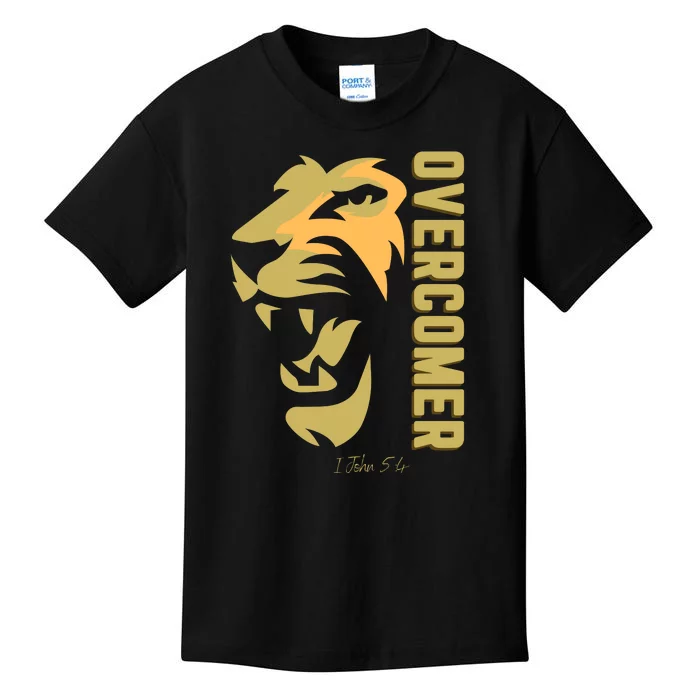 Christian Faith Overcomer Motivational Lion Of Judah Kids T-Shirt