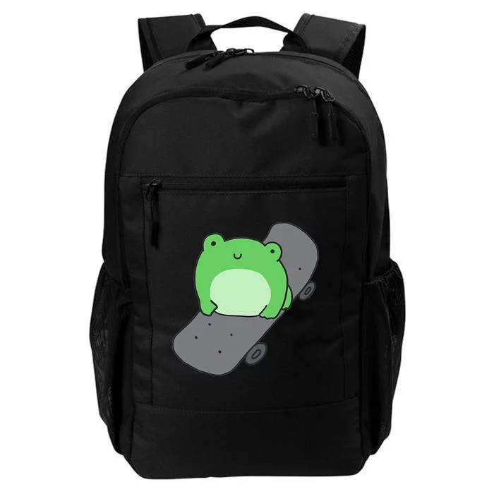 Cute Frog On Skateboard Kawaii Aesthetic Frog Daily Commute Backpack