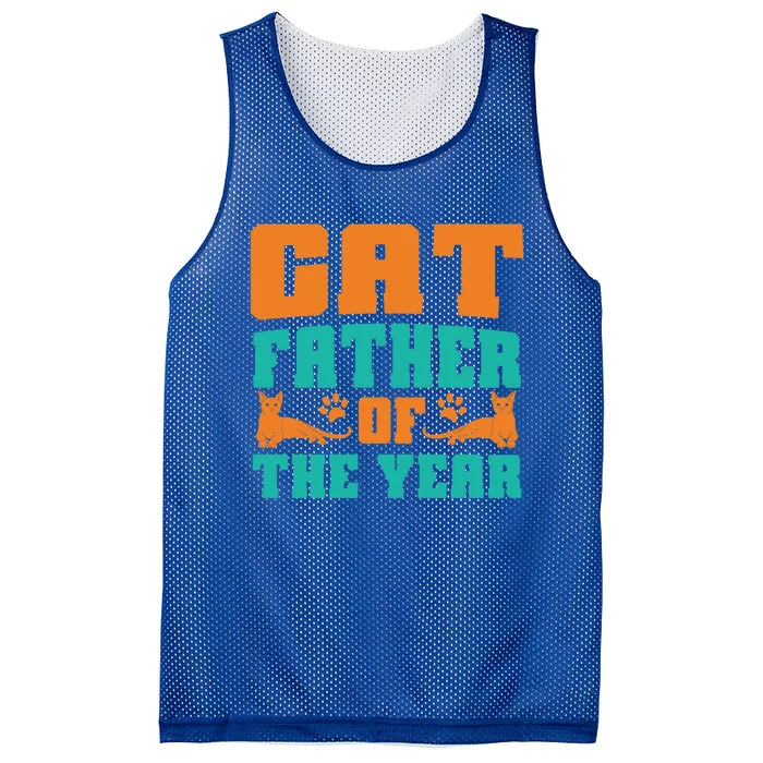 Cat Father Of The Year Cat Dad Gift Mesh Reversible Basketball Jersey Tank