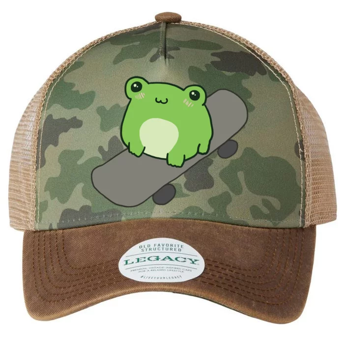 Cute Frog On Skateboard Kawaii Aesthetic Frog Legacy Tie Dye Trucker Hat