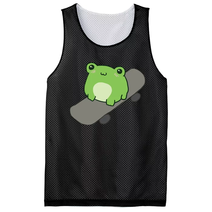 Cute Frog On Skateboard Kawaii Aesthetic Frog Mesh Reversible Basketball Jersey Tank