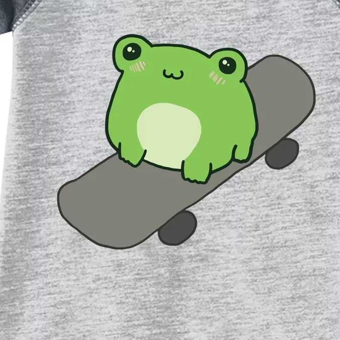 Cute Frog On Skateboard Kawaii Aesthetic Frog Infant Baby Jersey Bodysuit