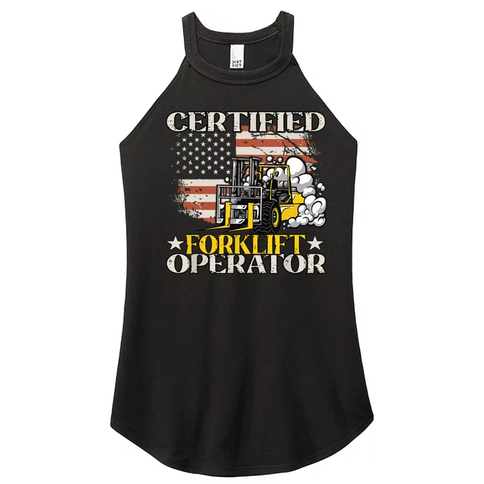 Certified Forklift Operator Forklift Driver Gift Women’s Perfect Tri Rocker Tank