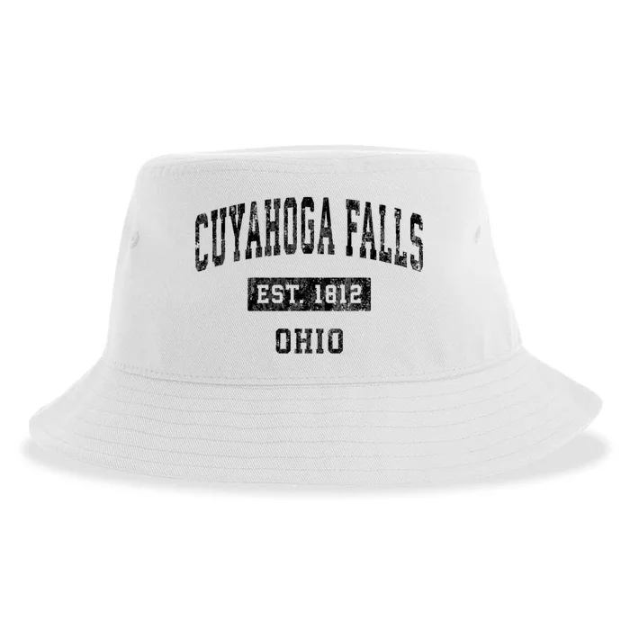 Cuyahoga Falls Ohio Oh Vintage Established Sports Design Sustainable Bucket Hat