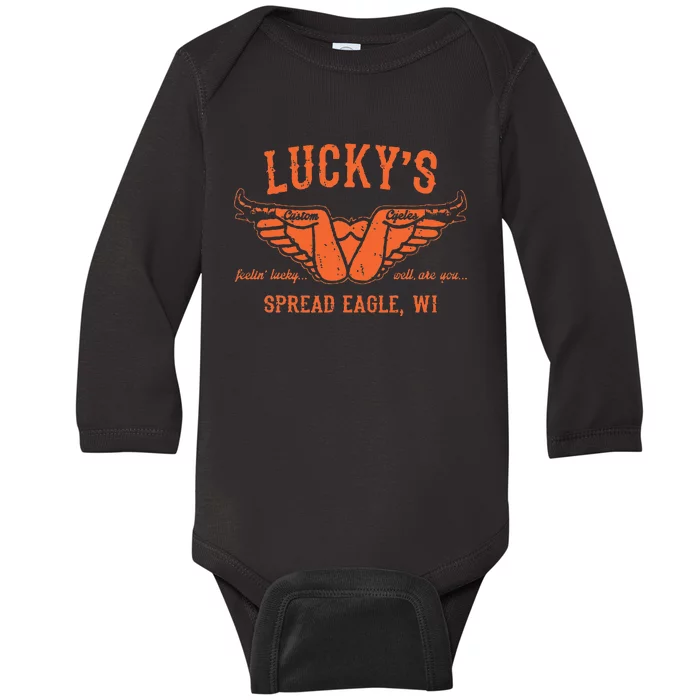 Cool Funny Offensive Motorcycle Biker Spread Eagle Gift Baby Long Sleeve Bodysuit