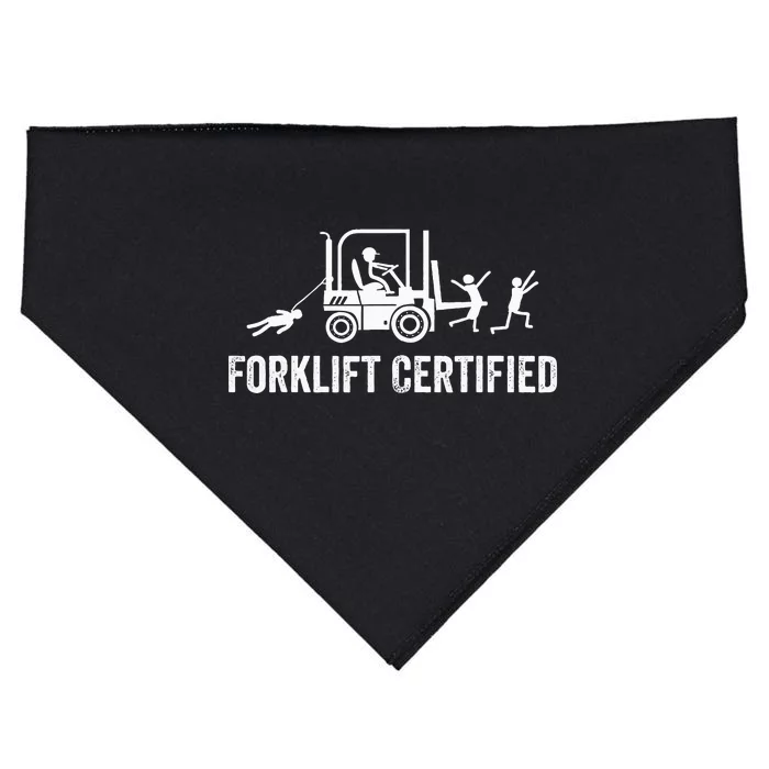 Certified Forklift Operator Funny Fork Lift Driver USA-Made Doggie Bandana