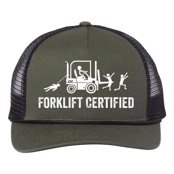 Certified Forklift Operator Funny Fork Lift Driver Retro Rope Trucker Hat Cap