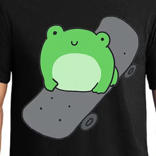 Cute Frog On Skateboard Kawaii Aesthetic Frog Pajama Set