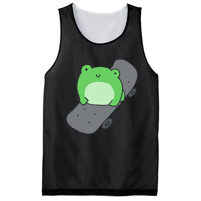 Cute Frog On Skateboard Kawaii Aesthetic Frog Mesh Reversible Basketball Jersey Tank