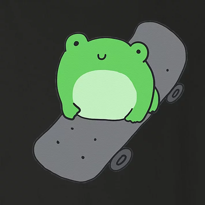 Cute Frog On Skateboard Kawaii Aesthetic Frog Toddler Long Sleeve Shirt