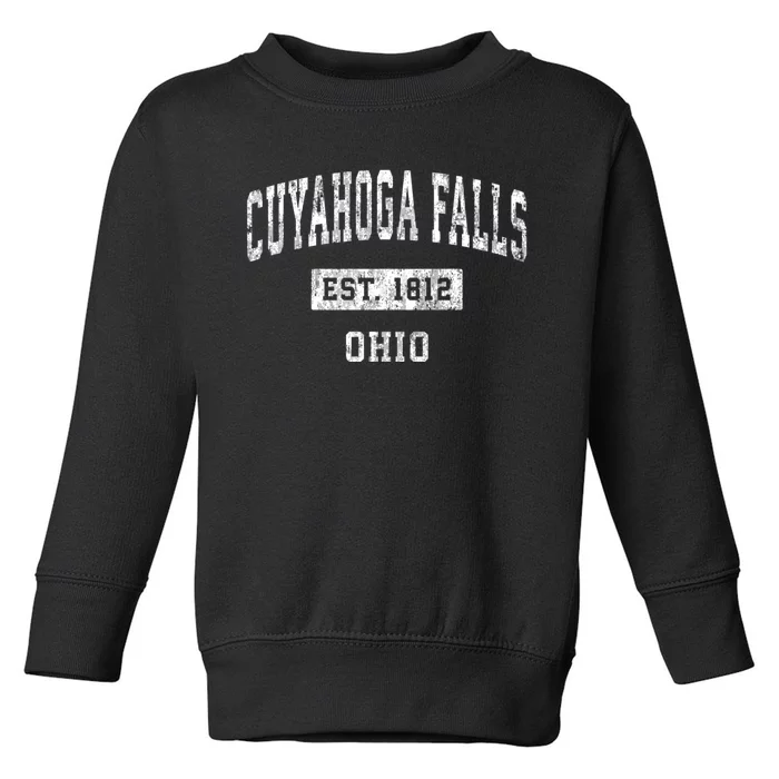 Cuyahoga Falls Ohio Oh Vintage Sports Toddler Sweatshirt