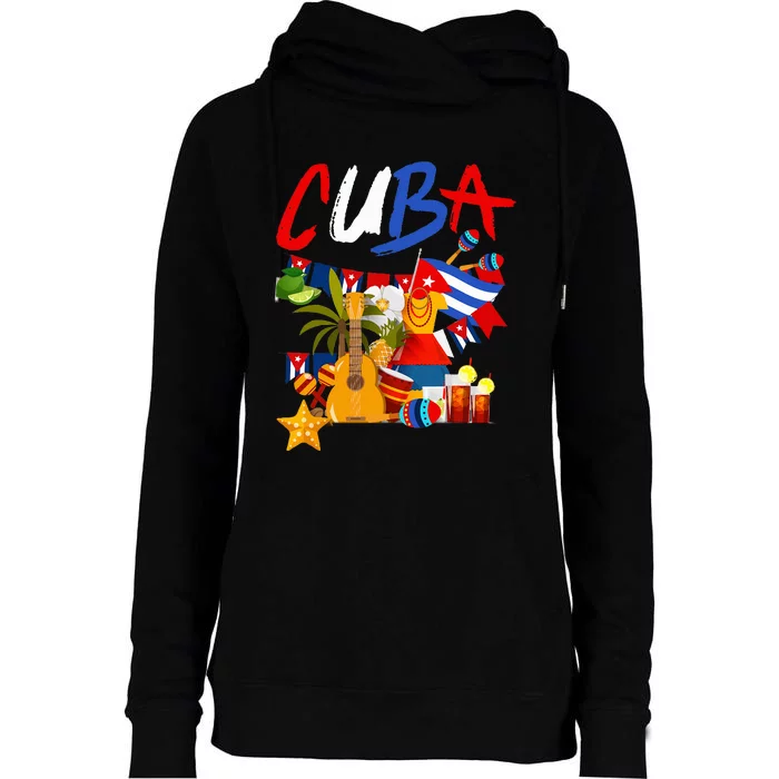 Cuban Flag Outfit Ideas Hispanic Cuba Flag Womens Funnel Neck Pullover Hood