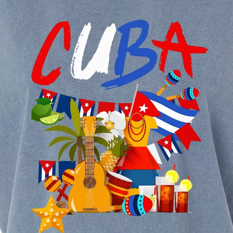 Cuban Flag Outfit Ideas Hispanic Cuba Flag Garment-Dyed Women's Muscle Tee