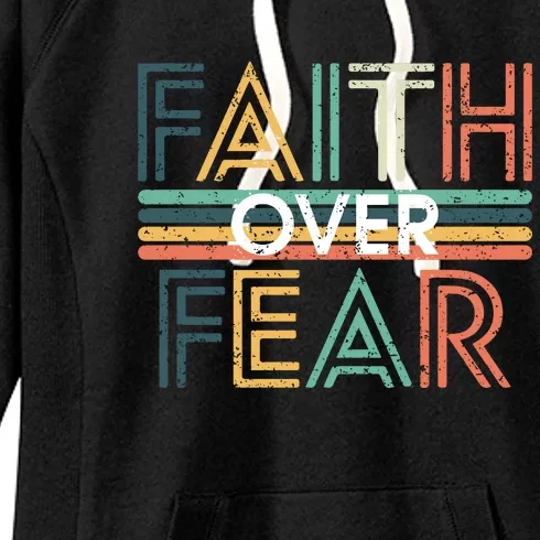 Christian Faith Over Fear Motivational Women's Fleece Hoodie