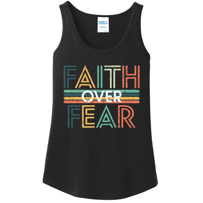 Christian Faith Over Fear Motivational Ladies Essential Tank