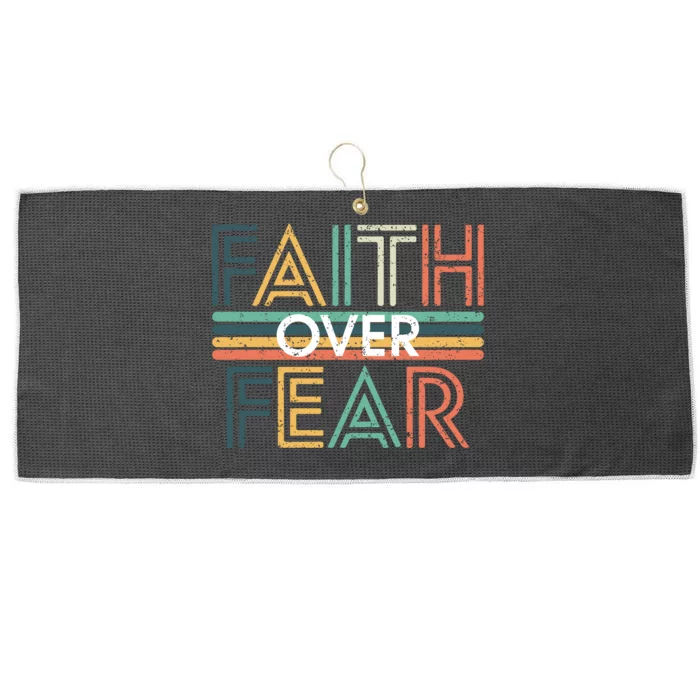 Christian Faith Over Fear Motivational Large Microfiber Waffle Golf Towel