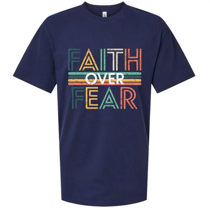 Christian Faith Over Fear Motivational Sueded Cloud Jersey T-Shirt