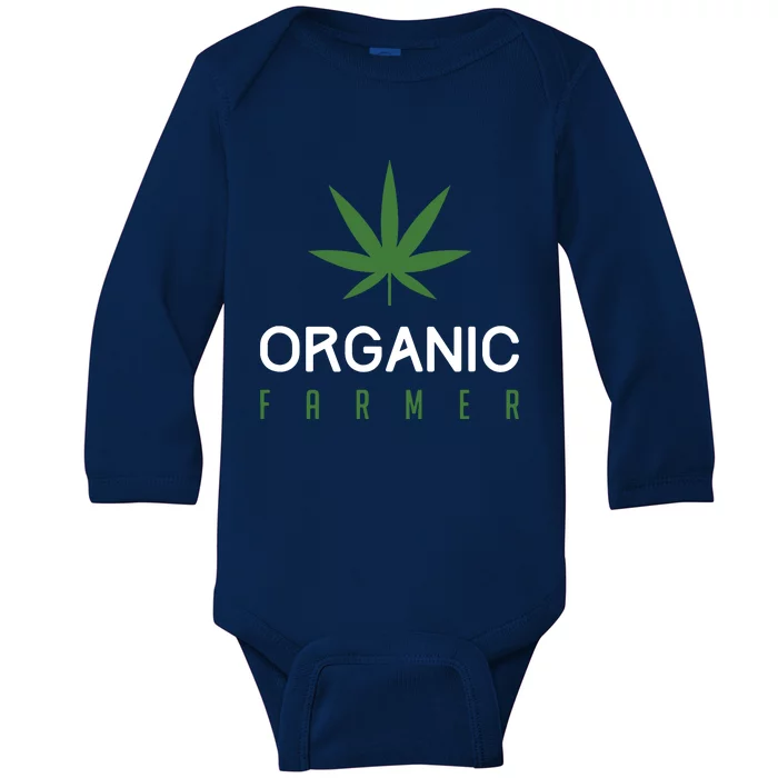 Cannabis Funny Organic Farmer Weed THC 420 Marijuana Gift Baby Long Sleeve Bodysuit